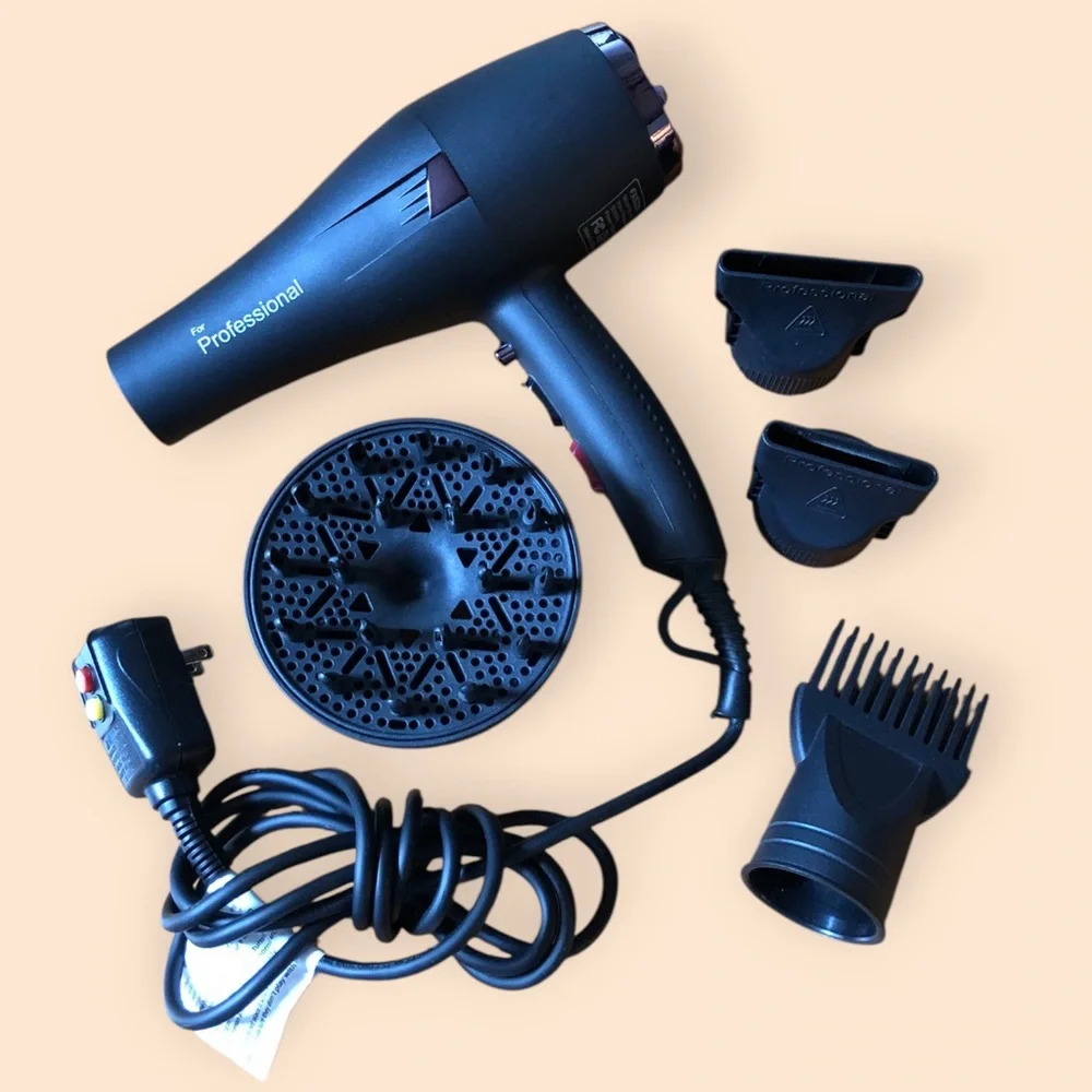 FASZIN Ionic Salon Blow Dryer Professional Hair Dryer with Attachments Black